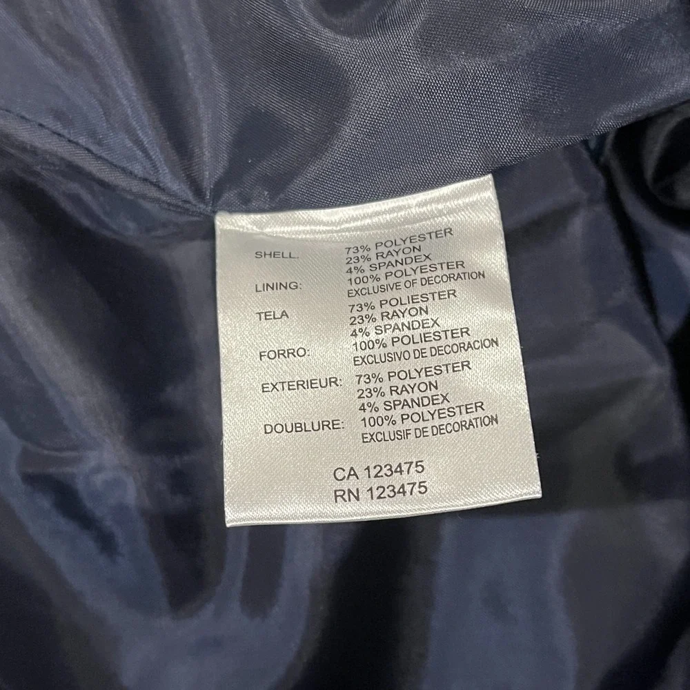 Ellen Tracy Skirt Womens 10 Metallic Navy Blue Career Office Lined Zip‎